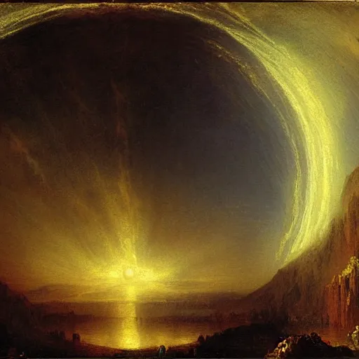 Image similar to river of lightning beneath a full moon, thomas cole, j.m.w. turner, howard hawks