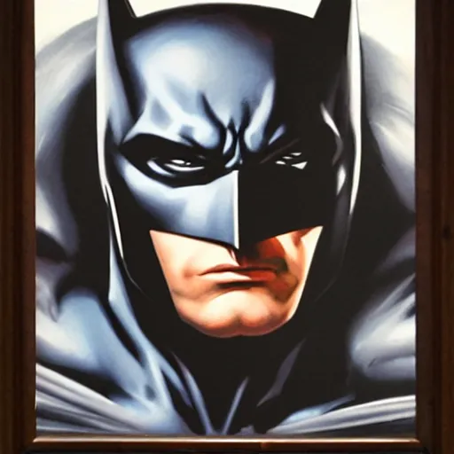 Image similar to ultra - realistic head and shoulders portrait painting of batman. art by boris vallejo. 4 k. ultra - realistic. highly detailed. epic lighting