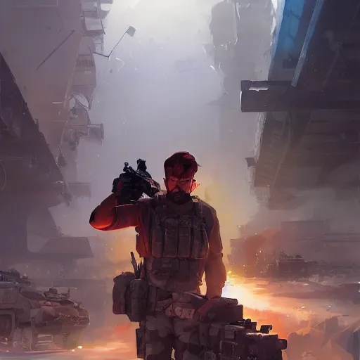 Image similar to hero world call of duty modern warfare, behance hd by jesper ejsing, by rhads, makoto shinkai and lois van baarle, ilya kuvshinov, rossdraws global illumination