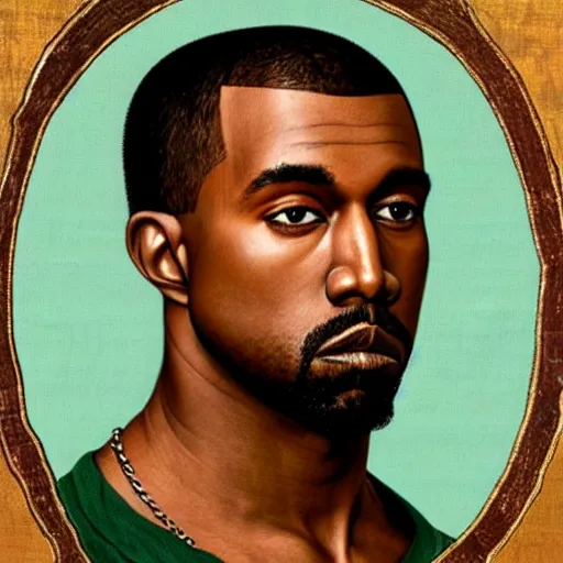 Image similar to A Renaissance portrait painting of Kanye West