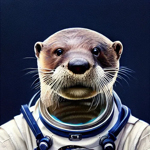 Prompt: an otter wearinf an astronaut suit,digital art,ultra realistic,ultra detailed,art by greg rutkowski,hyperdetailed,detailed face,photorealiatic,professional lighting