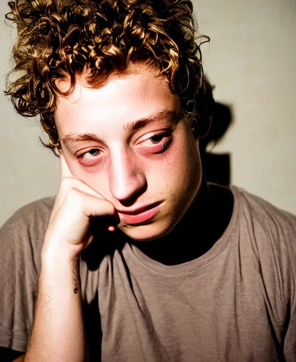 Prompt: portrait of jeremy allen white photographed by nan goldin