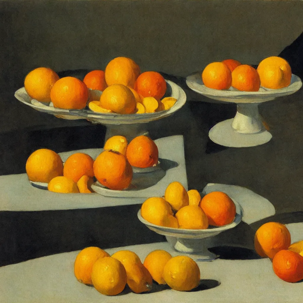 Image similar to a still life of citrus fruits by Edward Hopper