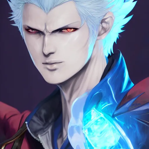 beautiful anime art of Vergil from devil may cry by, Stable Diffusion