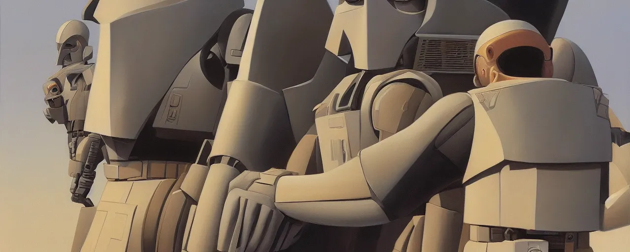 Image similar to beautiful painting by Ralph McQuarrie, trending on Artstation