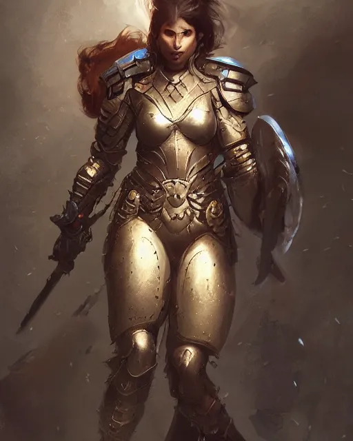 Image similar to beautiful female warrior in heavy armour, by stanley artgerm lau, wlop, rossdraws, frank frazetta, andrei riabovitchev, marc simonetti, tranding on artstation