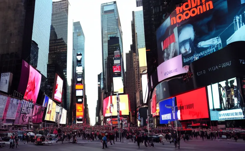 Image similar to power outage in Times Square, ominous