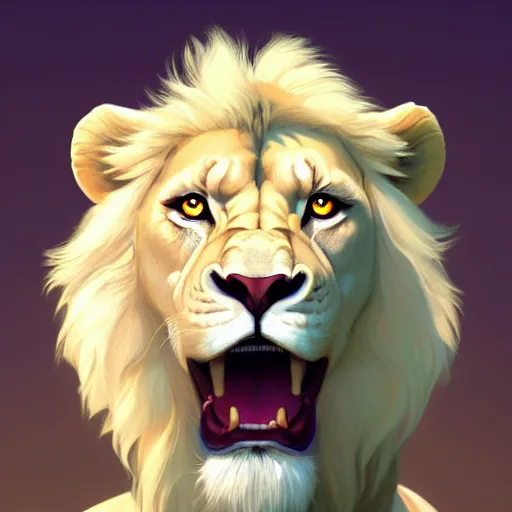 Prompt: portrait of an anthro albino lion, game design fanart by concept artist gervasio canda, behance hd by jesper ejsing, by rhads, makoto shinkai and lois van baarle, ilya kuvshinov, rossdraws global illumination radiating a glowing aura global illumination ray tracing hdr render in unreal engine 5