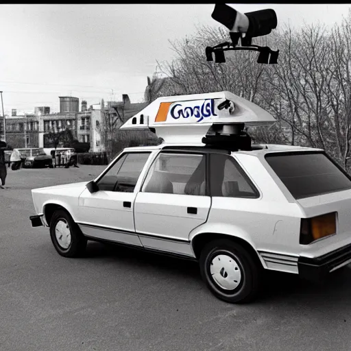 Prompt: google street view car ( 1 9 8 5 )