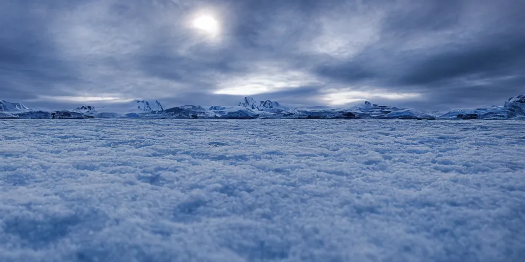 Prompt: wallpaper image of a landscape in the arctic realistic photography