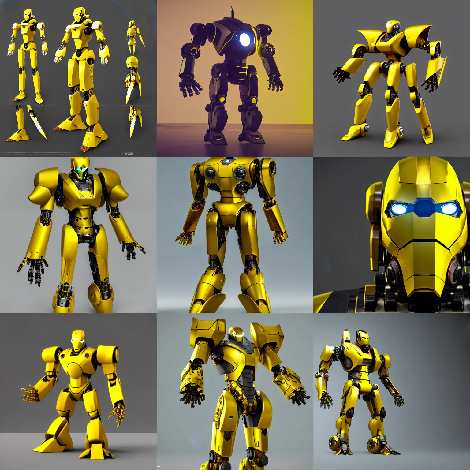 Prompt: a mecha armor inspired by lemons, yellow tech armor, robot, inspired by iron man robot, scifi, elegant, olbivion, sharp, rendered in octane, highly detailed, minimalistic