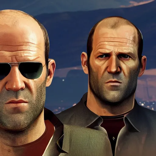 Image similar to jason statham in gta v loading screen