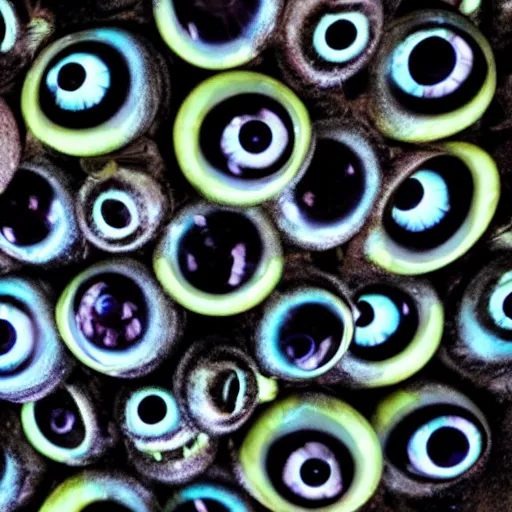 Image similar to eyeballs on eyeballs, shadowed by eyeballs