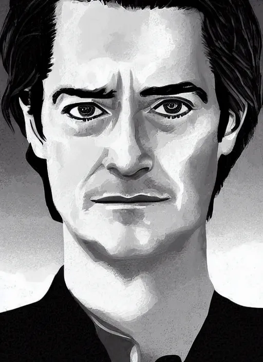 Image similar to portrait of kyle maclachlan as dale cooper by telegramme