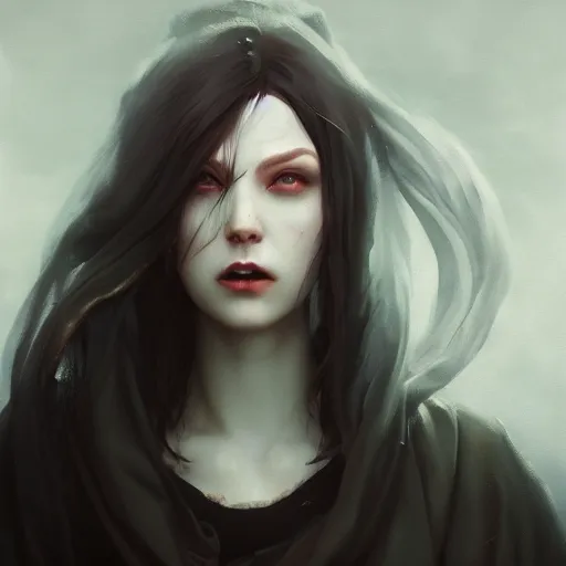 Prompt: a vampire covering her eyes, ultra high detailed, oil painting, greg rutkowski, charlie bowater, yuumei, yanjun cheng, unreal 5, daz, hyperrealistic, octane render, rpg portrait, dynamic lighting