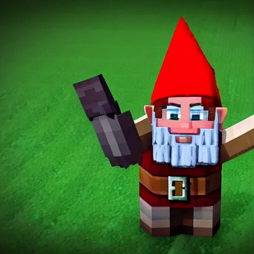 Image similar to a gnome from minecraft