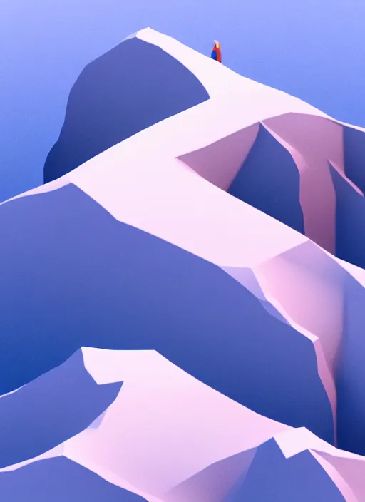 Image similar to a low poly isometric render of a icelandic mountain in the style of monument valley, intricate, elegant, smooth, illustration, simple, solid shapes, by nuri iyem, james gurney, james jean, greg rutkowski, anato finnstark. pixar, octane render