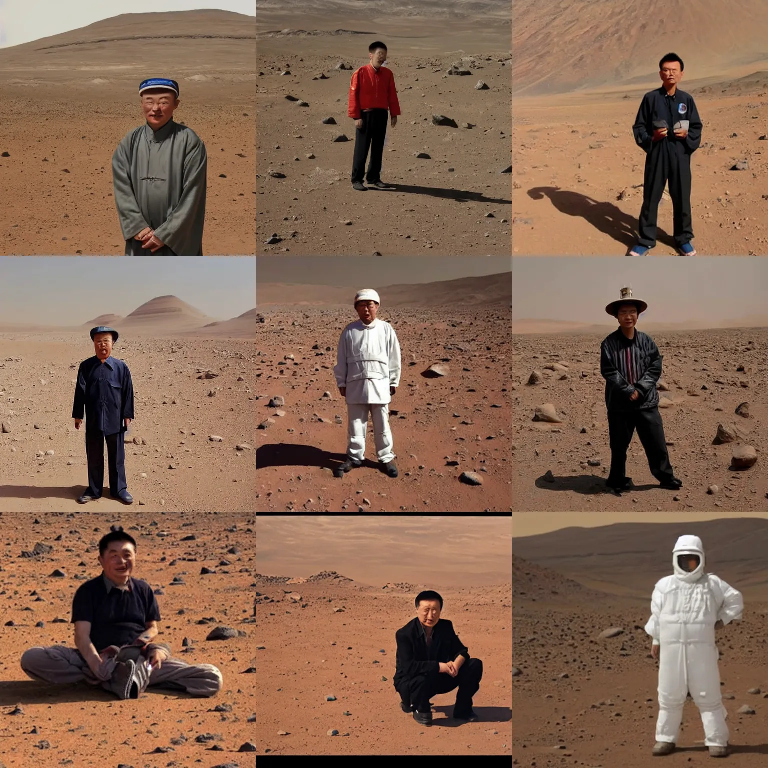 Prompt: a Chinese man on the planet Mars