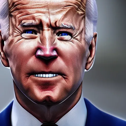 Image similar to joe biden as a super sayan at full power, photograph, 8 k, octane render, unreal 5, ultra detailed, rule of thirds, super sharp and crispy.