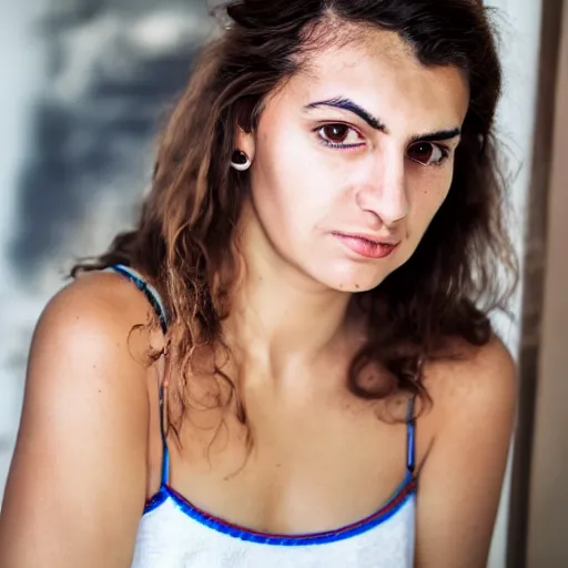 Prompt: a portrait photograph of the average Greek woman, DSLR photography