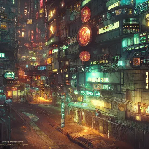 Image similar to Alexander Jansson Style, cyberpunk city with huge lit billboards with androids, CGI, Many Details, Ultra Detailed, Octane Render, Real Engine 5 Cinematic, Realistic, Intricate Detail, Finely Detailed, Small Details, Extra Detail More details, tiny details, high resolution, 3D, PBR, path tracing, volumetric lighting, octane render, Arnold Render, 8k