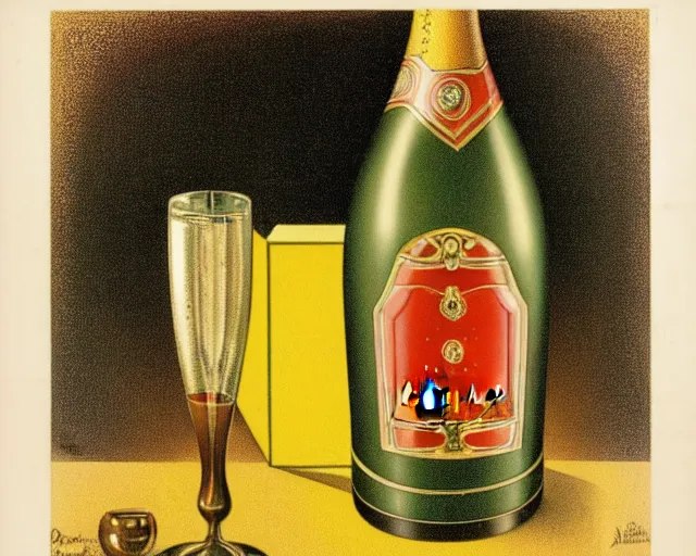Image similar to melchizedek champagne bottle. leonetto cappiello, pur champagne damery, 1 9 0 2.