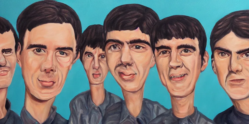 Image similar to detailed painting of talking heads