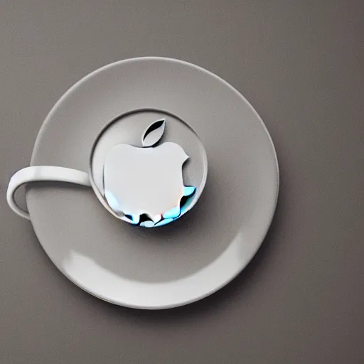 Prompt: apple design of a cup of coffe