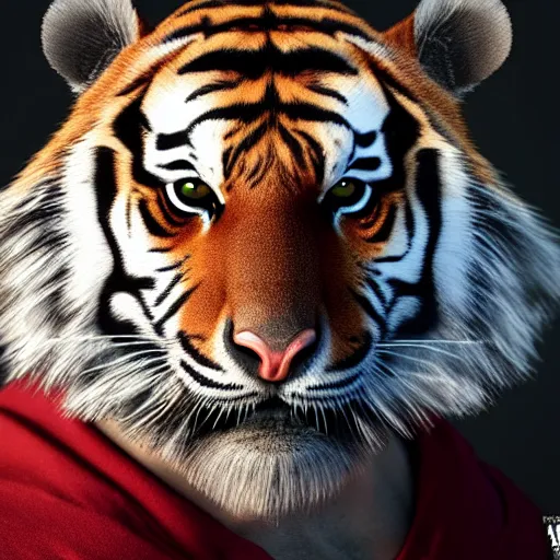 Image similar to a tiger as superman,commission art,highly detailed,comic artstyle,photorealistoc,cinatoc movie shot,detailed face,artstation,deviantarz,charles bowater,trevor henderson,stan lee,4k,mega realism