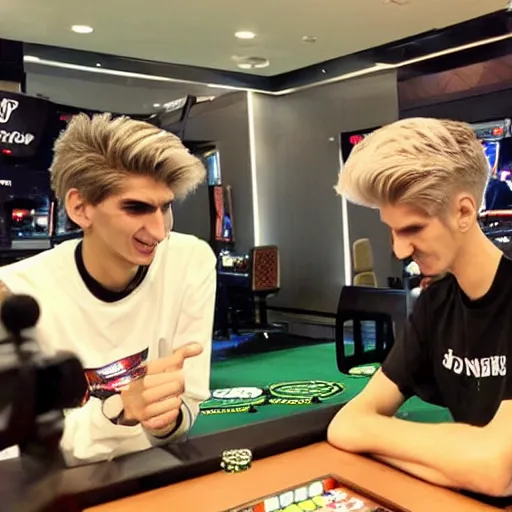 Image similar to gigachad xqc gambling : : realistic : : 1 dslr : : 1 - - quality 2