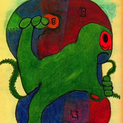 Image similar to cthulhu by paul klee