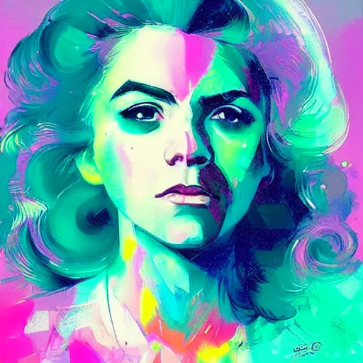 Image similar to portrait of a beautiful marina diamandis electra heart, volume lighting, concept art, by greg rutkowski!!, colorful, xray melting colors!!