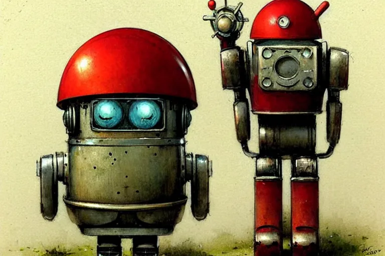 Prompt: adventurer ( ( ( ( ( 1 9 5 0 s retro future robot android fat knome tractor robot. muted colors. ) ) ) ) ) by jean baptiste monge!!!!!!!!!!!!!!!!!!!!!!!!! chrome red