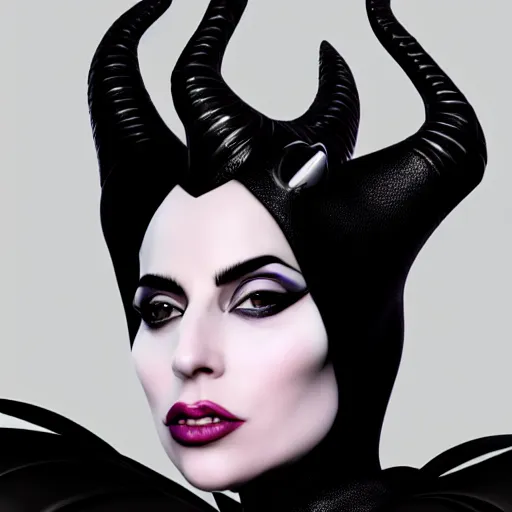 Image similar to Lady Gaga as real life Maleficent, fantasy, artstation, 8k resolution