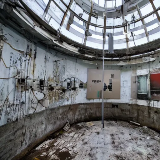 Image similar to photo of a modern but abandoned research facility