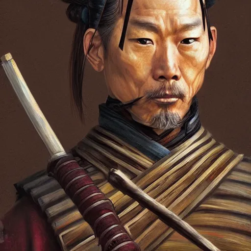 Image similar to ancient samurai warrior as a d&d character, portrait art by Donato Giancola and James Gurney, digital art, trending on artstation