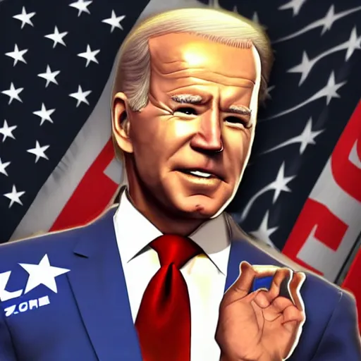 Image similar to screenshot of joe biden as an overwatch character