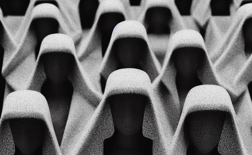 Image similar to cinestill 5 0 d photographic portrait by helen levitt of a group of android women wearing rugged black mesh techwear in a cement maze, extreme closeup, modern cyberpunk, minimalism, dust storm, 8 k, hd, high resolution, 3 5 mm, f / 3 2, ultra realistic faces, intricate detail, ex machina