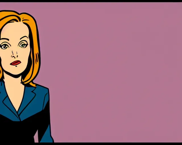 Prompt: dana scully in the style of a 1984 cartoon series, screen capture