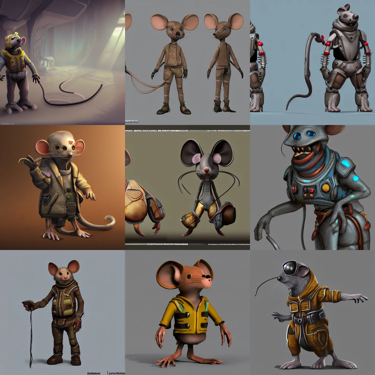 Prompt: scifi mouse folk engineer, high resolution, digital render concept art