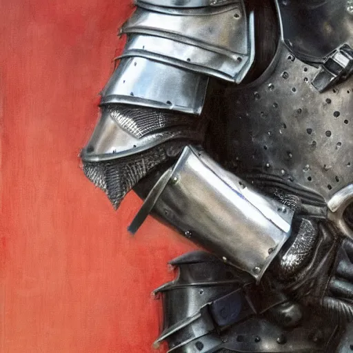 Prompt: close up of boris johnson in full leather armor, cinematographic shot, by daniel f. gerhartz