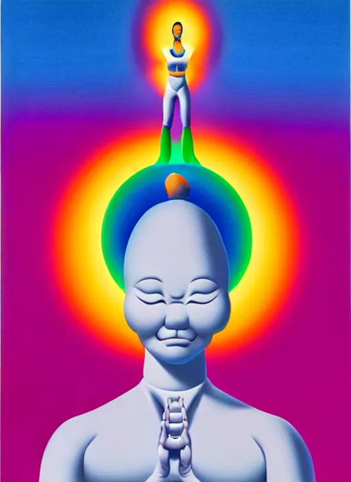 Image similar to yoga by shusei nagaoka, kaws, david rudnick, airbrush on canvas, pastell colours, cell shaded, 8 k