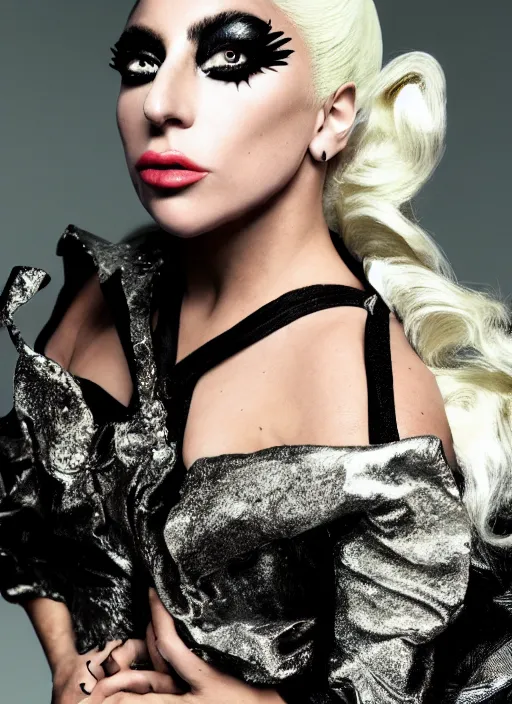 Image similar to lady gaga styled by nick knight posing, serving, slay, iconic, vogue magazine, canon, highly realistic. high resolution. highly detailed. dramatic. 8 k. 4 k.