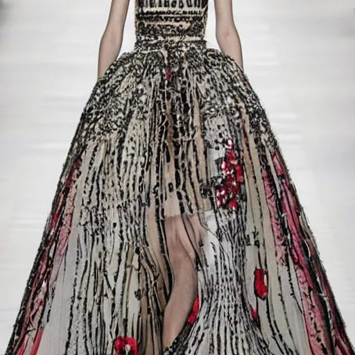 Prompt: a valentino haute couture dress design