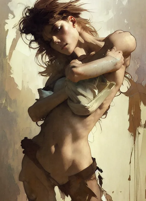 Image similar to beautiful neutral earth toned palette knife painting artwork by yoji shinkawa jeremy mann, dancer, charlie bowater and magali villeneuve and alphonse mucha, gaston bussiere, craig mullins, j. c. leyendecker, by artgerm