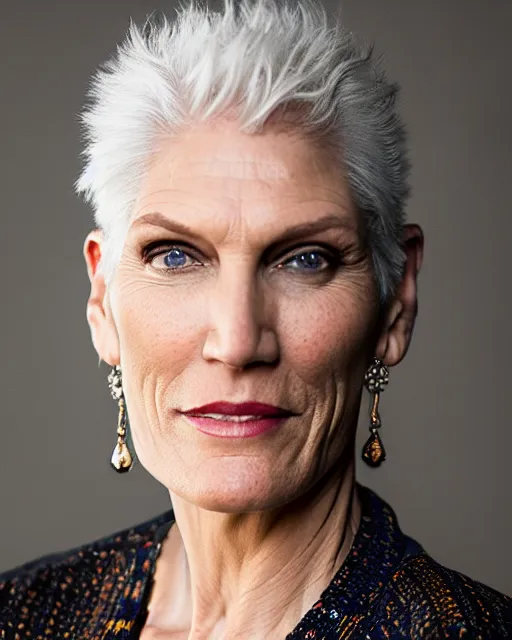 Image similar to A portrait of Maye Musk, highly detailed, trending on artstation, bokeh, 90mm, f/1.4