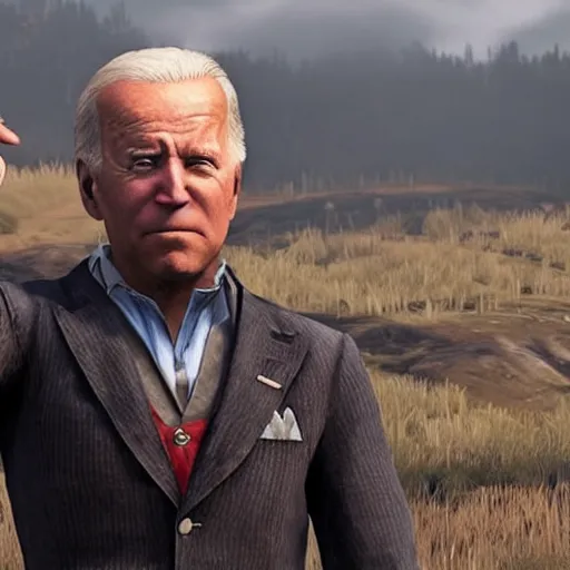 Image similar to joe biden in red dead redemption 2