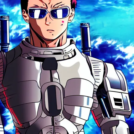 Image similar to the terminator as an anime