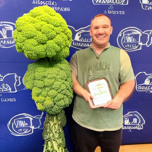 Prompt: Gooby winning the 2091 Broccoli Awards