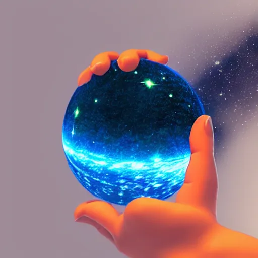 Image similar to the universe in someone's hand, 3 d render, octane, 4 k